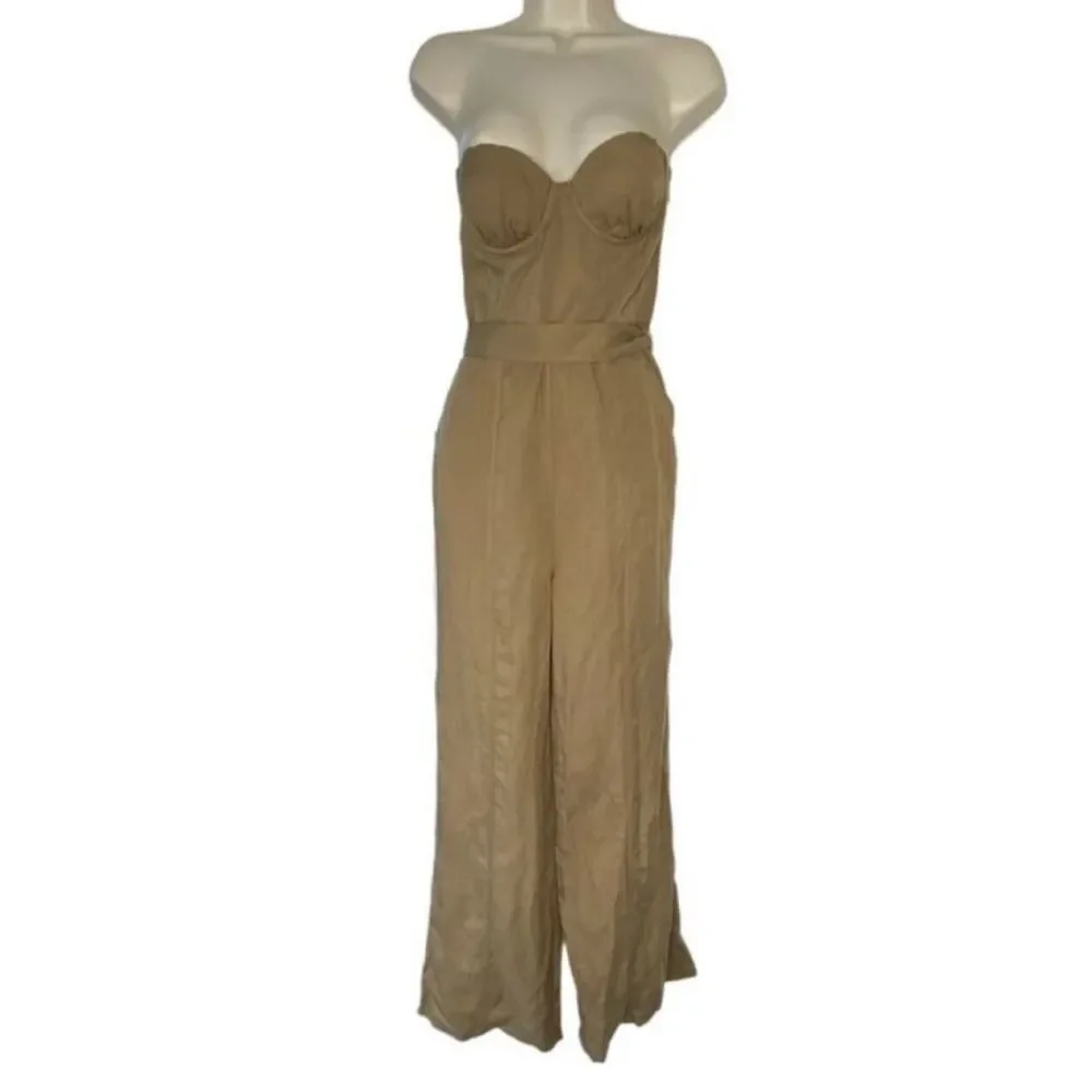 LOVERS + FRIENDS x REVOLVE Steph Tan Bustier Strapless Belted Jumpsuit Size M